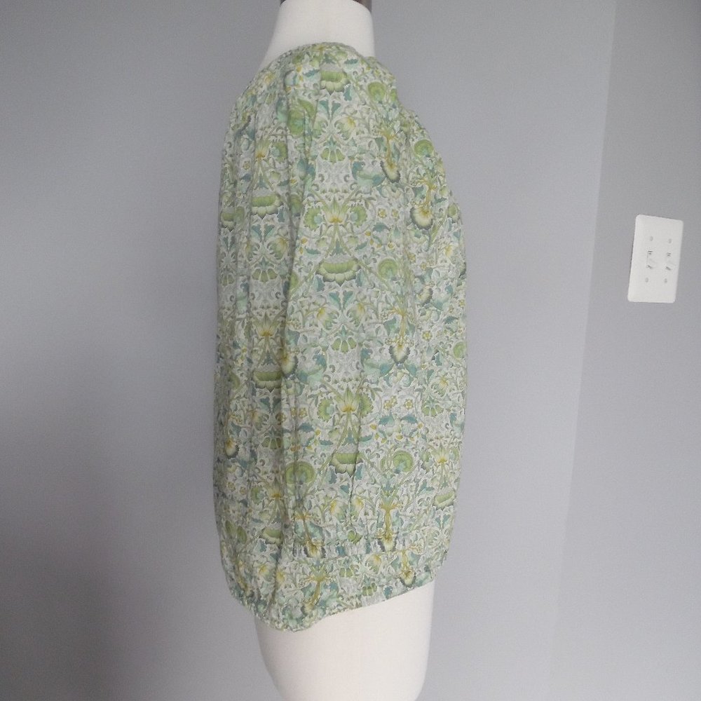 J. Crew Liberty London Peasant Lodden Paisley Cotton Casual Shirt Top Blouse XS - Picture 9 of 12